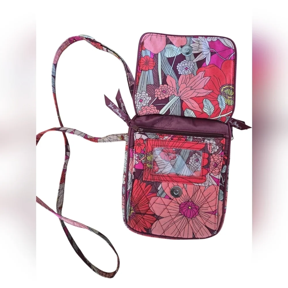 VERA BRADLEY Red/Pink Bohemian Blooms Mini Hipster Crossbody Purse 15716-675 - Picture 5 of 10
